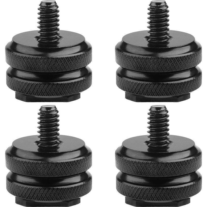 Anwenk Camera Hot Shoe Mount to 1/4"-20 Tripod Screw Adapter,Flash Shoe Mount for DSLR Camera Rig (Pack of 4) - Image 1